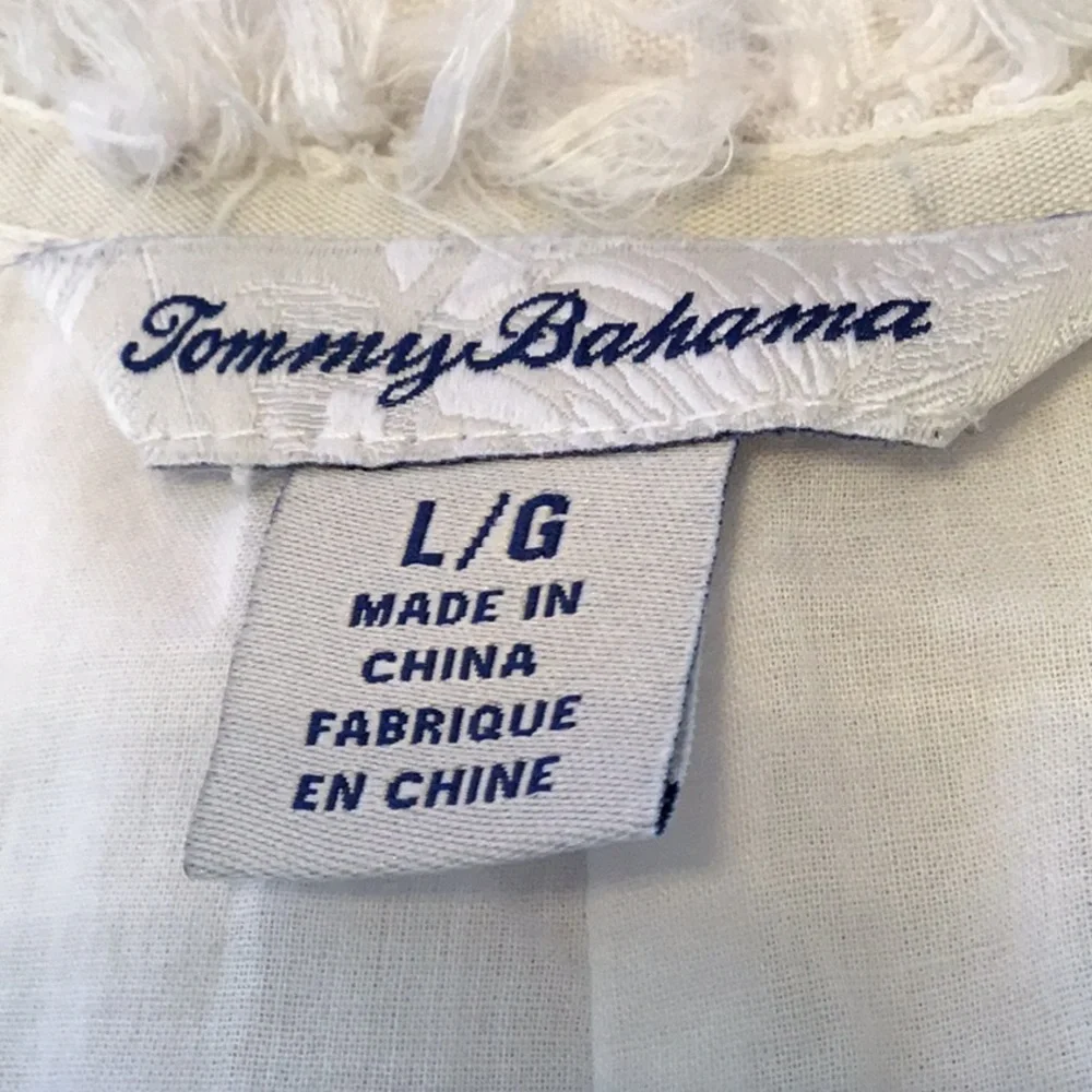 Tommy Bahama Two Palms Ruffle White/tan Striped Shift Dress - Picture 10 of 12